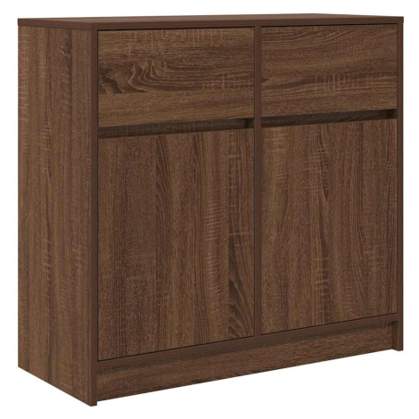 vidaXL Příborník se zásuvkou Hnědý dub 80x34x76cm Dřevěná konstrukce