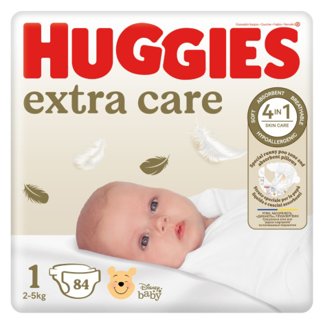 Huggies Extra Care 1 2–5 kg dětské pleny 84 ks