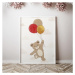 Dětský plakát s motivem medvěda s balony