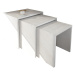 Kalune Design Sada 3 odkládacích stolků ZARIEL bílá