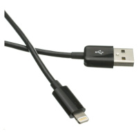 C-TECH kabel USB 2.0 Lightning (IP5 a vyšší) nabíjecí a synchronizační kabel, 1m, černý