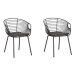 Sada 2 kovových židlí černá HOBACK, 208367