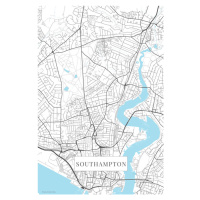 Mapa Southampton white, (26.7 x 40 cm)