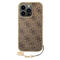 Pouzdro Guess, 4G Charms iPhone 14 Pro - hnědé Hnědá