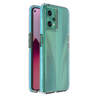 Spring silikonové pouzdro s barevným lemem na Realme 9 PRO Light blue