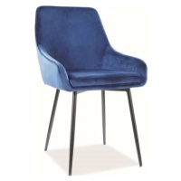 Casarredo Jídelní čalouněná židle ANNIE velvet granátově modrá/černá