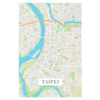 Mapa Taipei color, 26.7x40 cm