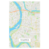 Mapa Taipei color, 26.7 × 40 cm