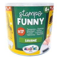 Dětská razítka Aladine Stampo Funny, 17 ks - Safari