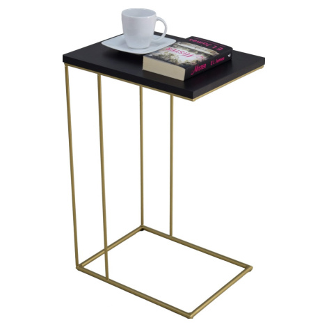 ArtAdrk Příruční stolek DRU | zlaté nohy Barva: Černá