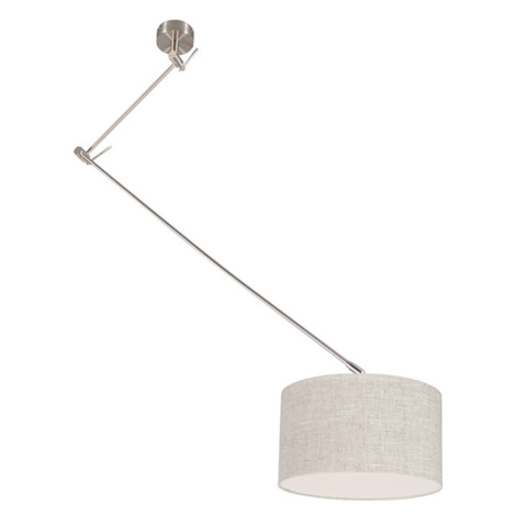 Závěsná lampa ocelová se stínidlem 35 cm šedá nastavitelná - Blitz I. QAZQA