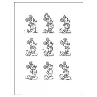 Umělecký tisk Myšák Mickey (Mickey Mouse) - Sketched Multi, (60 x 80 cm)