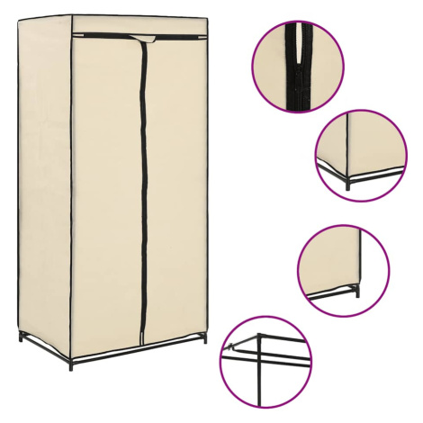 vidaXL Šatní skříň krémová 75 x 50 x 160 cm