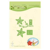 Vyřezávací a embosovací kovová šablona - Vánoční hvězda s větvičkou (5 ks)