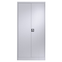 mauser Ocelová skříň s otočnými dveřmi, 4 police, hloubka 600 mm, bílá hliníková