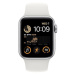 Apple Watch SE (2022), 40mm, stříbrná, sportovní řemínek, bílá