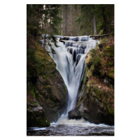 Umělecká fotografie Scenic view of waterfall in forest,Czech Republic, Adrian Murcha / 500px, (2