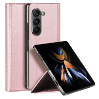 Kožené pouzdro s klopou a peněženkou pro Samsung Galaxy Z Fold5 5G Dux Ducis Bril - růžové