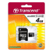 TRANSCEND MicroSDHC karta 4GB Class 4 + adaptér