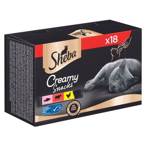 Sheba Creamy Snacks, 3 x balení, 2 + 1 zdarma! - Multipack (3 x 18 x 12 g)