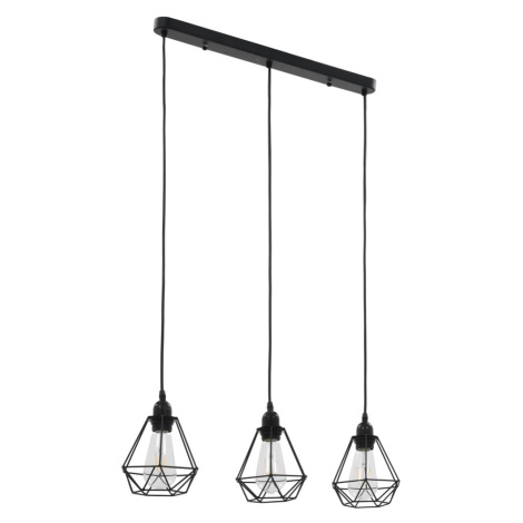 vidaXL Stropní svítidlo s diamantovým designem černé 3 x žárovky E27