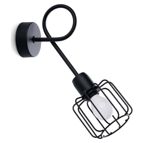 Černé nástěnné svítidlo ø 10 cm Salom – Nice Lamps