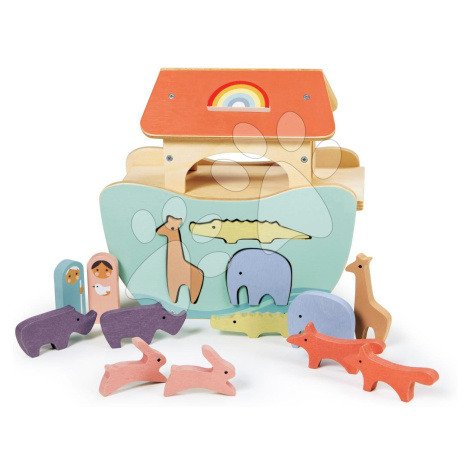Dřevěná Noemova Archa Little Noah's Ark Tender Leaf Toys a 6 párů zvířat od 24 měsíců