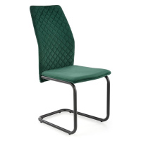 Židle K444 látka/kov tmavě zelená 44x54x97
