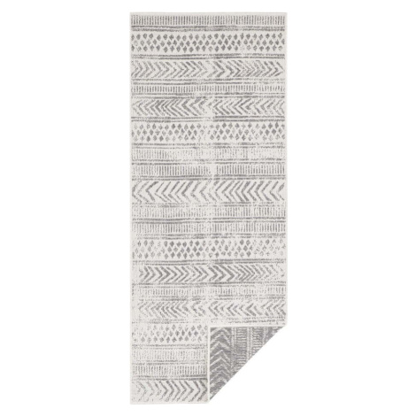 Šedo-krémový venkovní koberec NORTHRUGS Biri, 80 x 350 cm