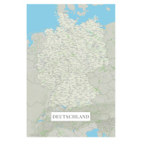 Mapa Německo color, (26.7 x 40 cm)
