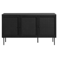 Černá nízká komoda v dekoru dubu 140x80 cm Pensacola – Unique Furniture