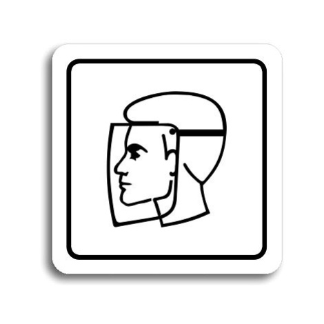Accept Piktogram "ochranný štít II" (80 × 80 mm) (bílá tabulka - černý tisk)
