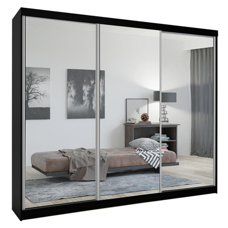 Skříň Lux 250 černá + 3 x zrcadlo BAUMAX