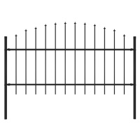 vidaXL Zahradní plot s hroty ocel (1–1,25) x 1,7 m černý