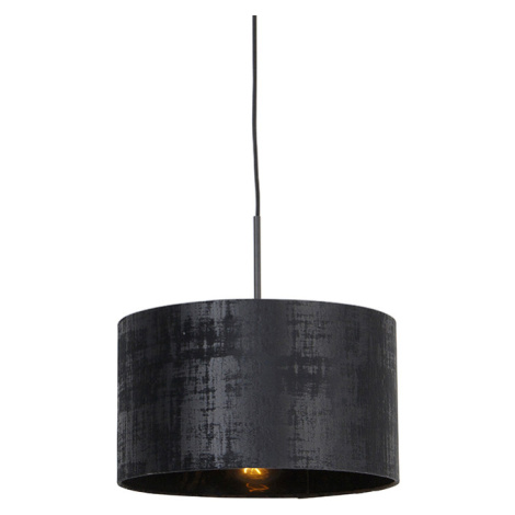 Moderní závěsná lampa černá s černým odstínem 35 cm - Combi QAZQA