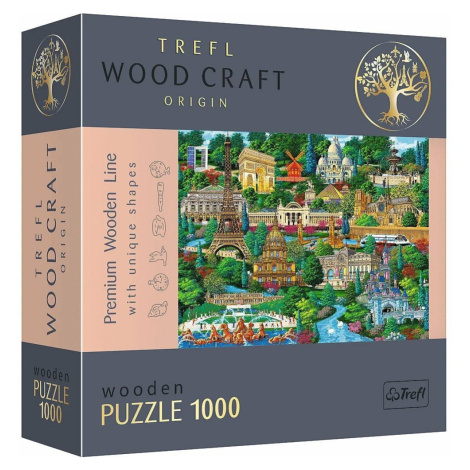 Trefl Dřevěné puzzle 1000 - Francie - slavná místa