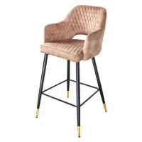 LuxD Designová barová židle Laney růžový samet