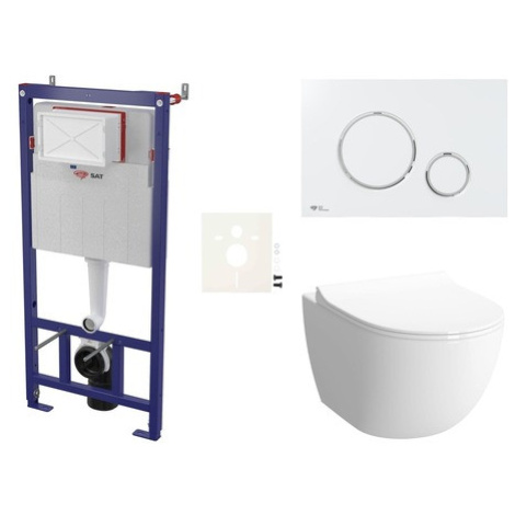 Cenově zvýhodněný závěsný WC set SAT do lehkých stěn / předstěnová montáž+ WC VitrA Sento SIKOSS