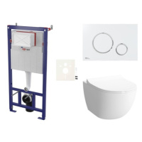 Cenově zvýhodněný závěsný WC set SAT do lehkých stěn / předstěnová montáž+ WC VitrA Sento SIKOSS