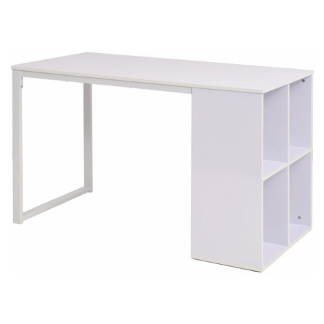 Psací stůl s regálem 120x60 cm Dekorhome Bílá / dub,Psací stůl s regálem 120x60 cm Dekorhome Bíl