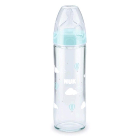 NUK - Skleněná kojenecká láhev New Classic 240 ml modrá