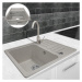 88999 Aquamarin Granitový kuchyňský dřez, 60 x 45 cm, šedý