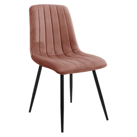 Ak furniture Prošívaná čalouněná sametová židle Demia růžová