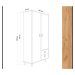 Sofahouse Designová šatní skříň Feline 190 cm dub bílý