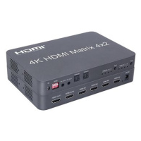 PremiumCord HDMI matrix switch 4:2 s audiem, 4Kx2K a FULL HD 1080p
