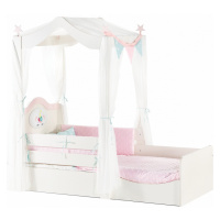 Dětská postel 90x200 sunbow - béžová/růžová