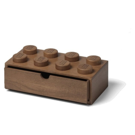 LEGO dřevěný stolní box 8 se zásuvkou (tmavé dřevo)