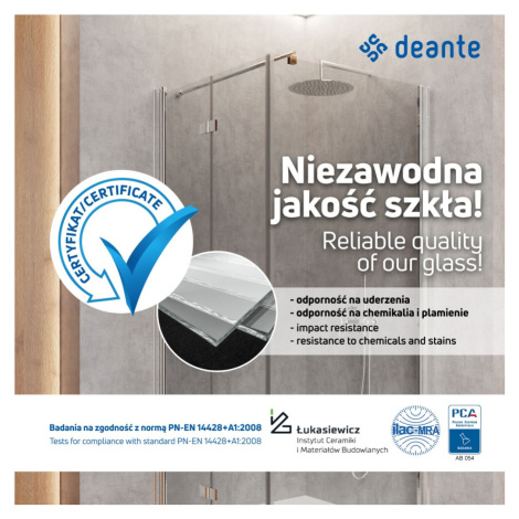DEANTE Kerria Plus nero Sprchové dveře bez stěnového profilu, 80 cm KTSWN42P