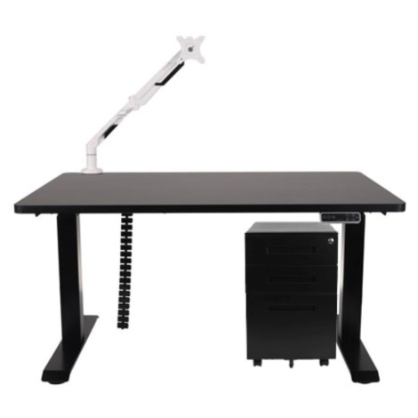 Sestava: stůl Alto 101 Black + držák na monitor + kryt na kabely + kontejner Grospol