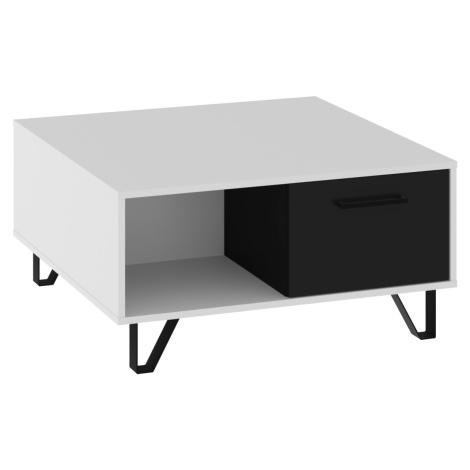 Konferenční stolek PRUDHOE 2D, bílá/černý lesk, 5 let záruka MORAVIA FLAT